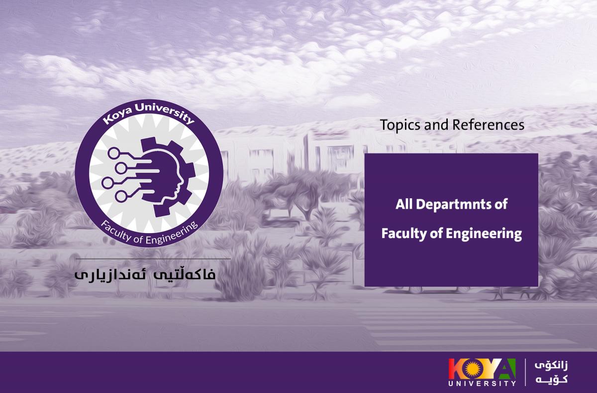 Subjects and References for all Departments at For Faculty of Engineering Diploma, Master, and PhD Examination