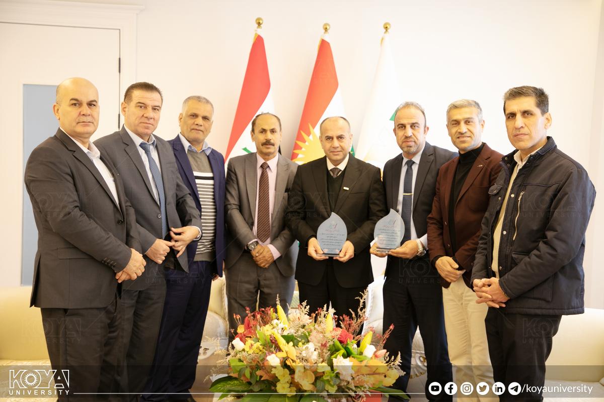 بەڕێز سەرۆکی زانکۆ پێشوازی لە شاندێکی لیژنەی ڕۆژنامەوانانی وەرزشی کوردستان کرد