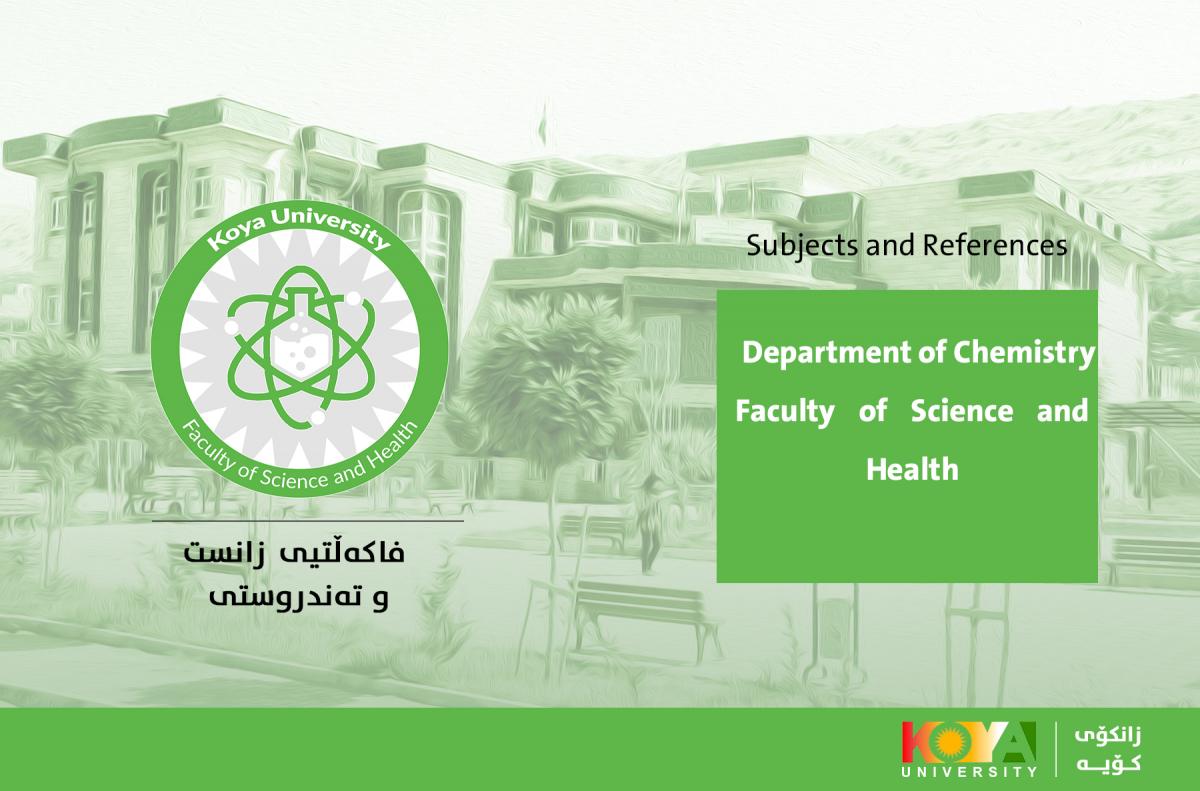 Selected Topics and References Of Department of Chemistry Faculty of Science and Health  For Diploma, Master, and PhD Examination