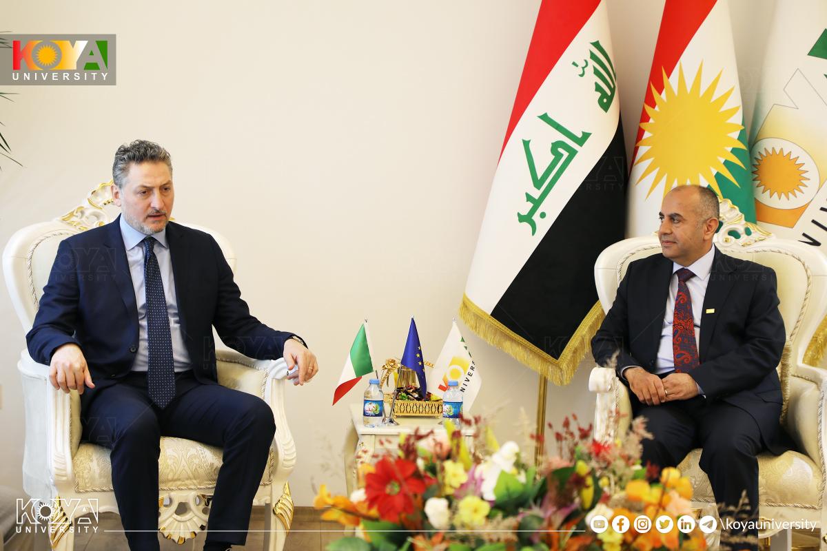 کۆنسوڵی گشتیی ئیتاڵیا لە هەولێر سەردانی زانکۆی کۆیەی کرد