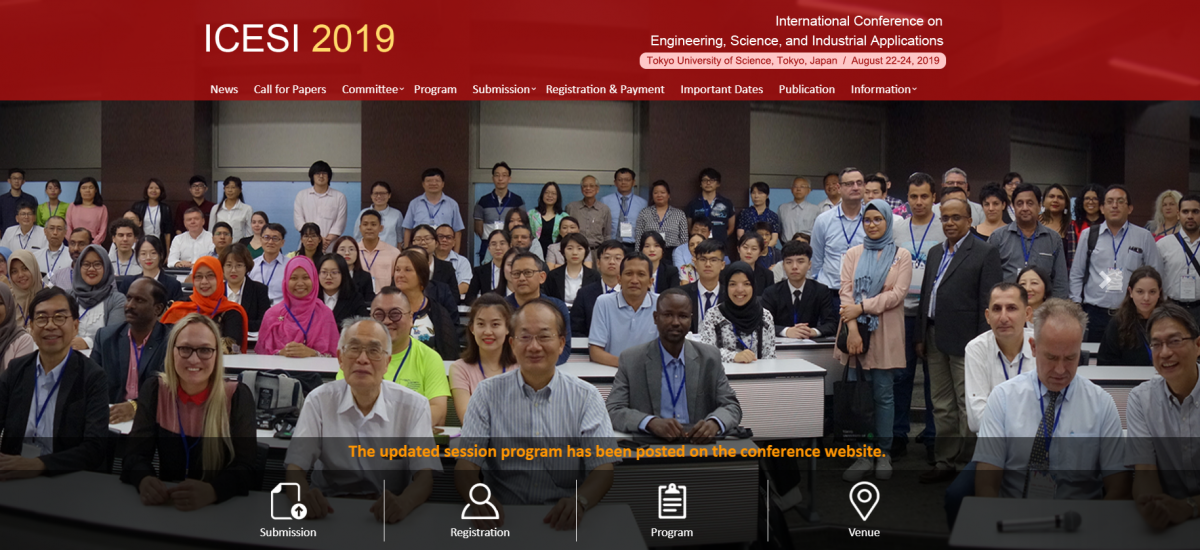 A KOU Prof. Presented a Paper and Chaired a Session in the ICESI 2019 Conference in Tokyo.