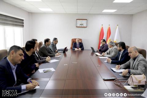 بەڕێز سەرۆکی زانکۆ لەگەڵ دەستەی نوێی سەرنووسەرانی گۆڤاری زانکۆی کۆیە بۆ زانستە مرۆڤایەتی و کۆمەڵایەتییەکان کۆبوویەوە